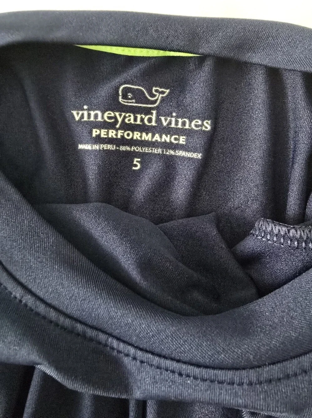 Vineyard Vines Navy Tee with Lime Accent Boys Size 5